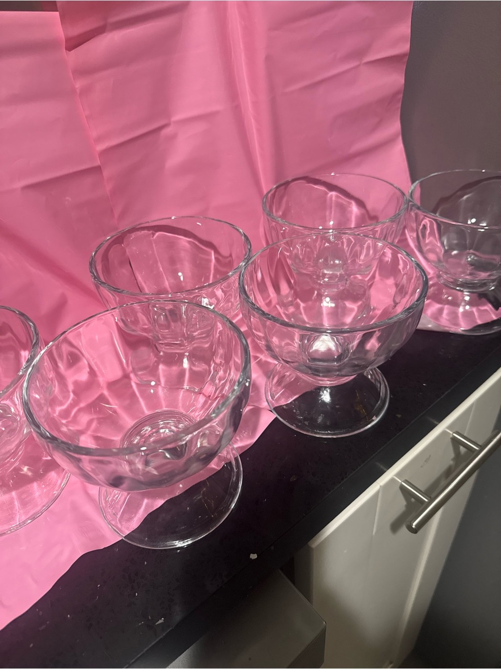 Libbey Vintage Clear Glass Pedestal Dessert Bowls - Set of 6